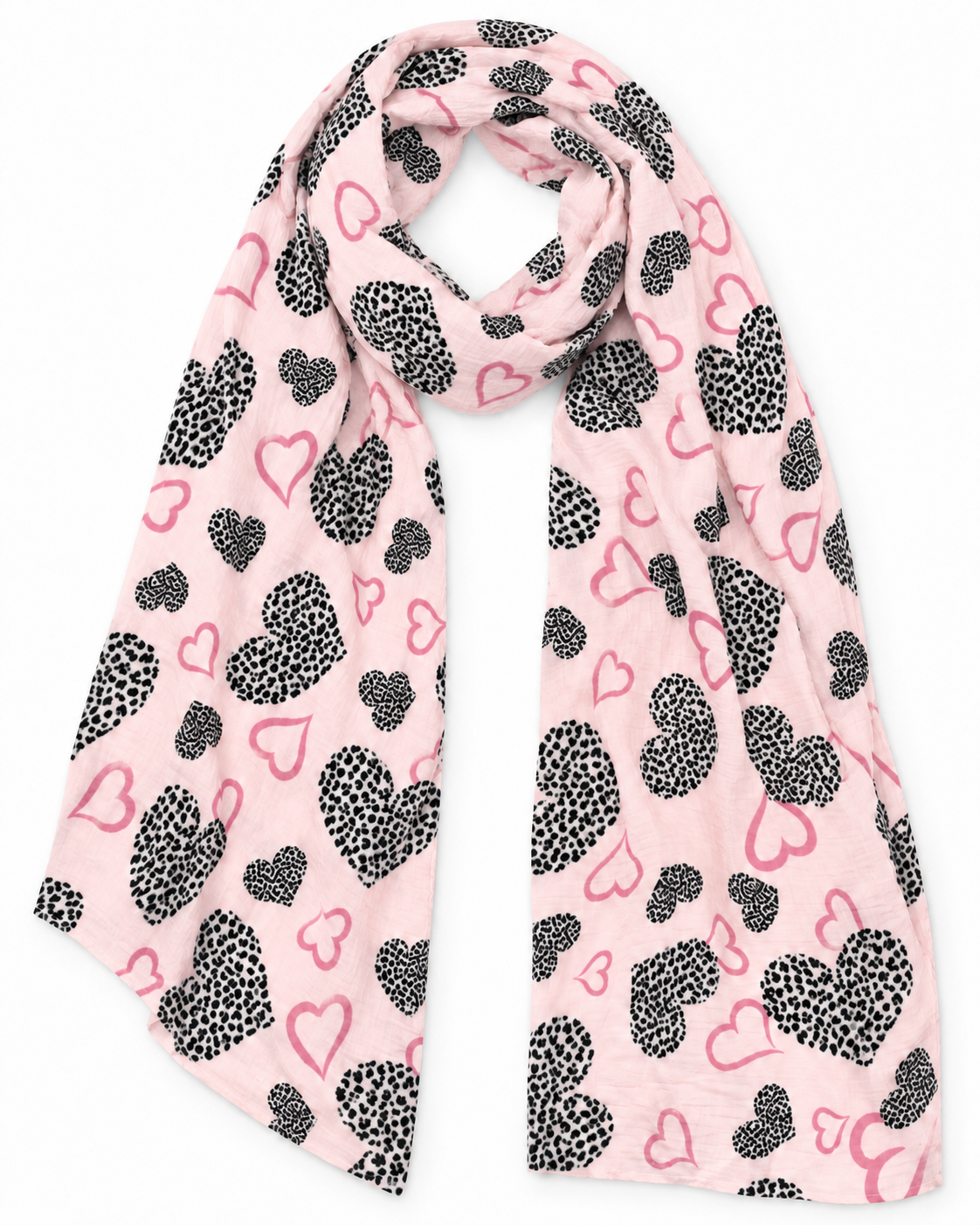 Leapord heart print scarf