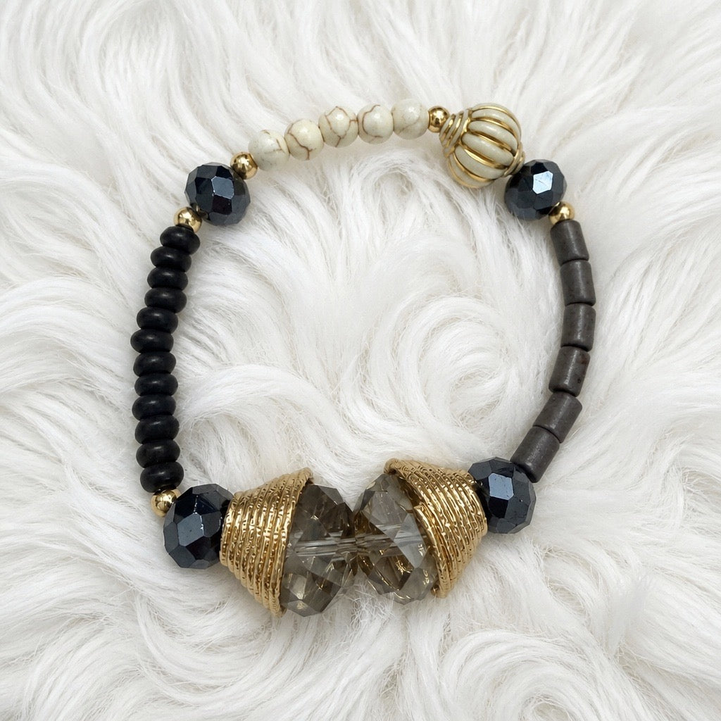 Golden Glow Crystal Stretch Bracelet