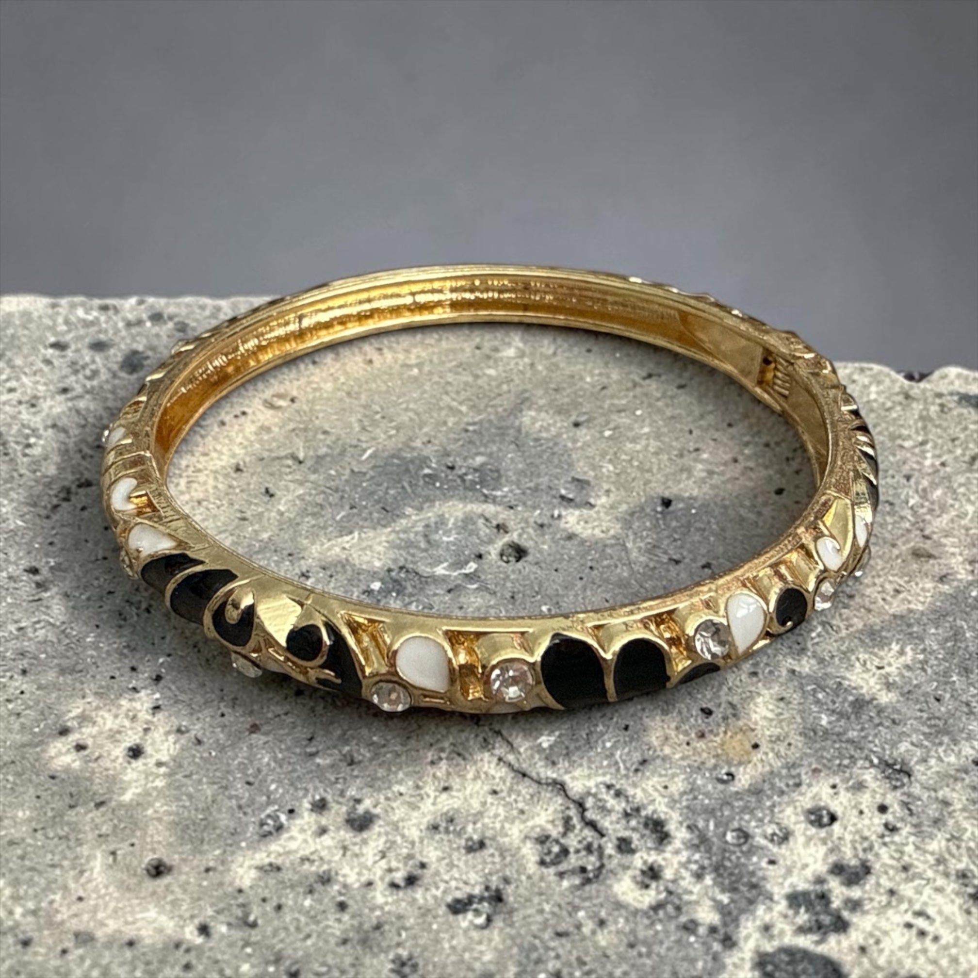 Decorative Embellished Hinged Bangle Bracelet