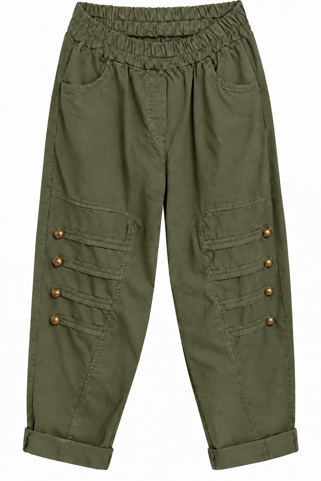 Relaxed Button Detail Trousers